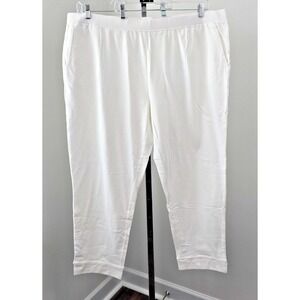 Denim‎ & Co. Active Pull-On French Terry Ankle Pants White 3X